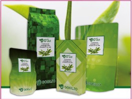 Oscar dell’Imballaggio 2015: trionfa l’ecofriendly GTea, cioè Goglio the: nell’imballaggio sono state introdotte sostanze estratte dal the, le catechine, che hanno proprietà antiradicali. Queste, all’interno della struttura della confezione, rallentano l’azione di ossidazione sugli alimenti, preservando il prodotto alimentare. Questo imballaggio è il frutto di un lavoro di equipe di circa tre anni, che ha visto l’applicazione di nuove tecnologie.