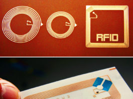 Film metallizzati, un aiuto nel settore della sicurezza e dell’anticontraffazione Esempi di targhette Rfid con antenna. Rfid (Radio-Frequency IDentification), in italiano identificazione a radiofrequenza è una tecnologia per l’identificazione di oggetti, prodotti o confezioni basata sulla capacità di memorizzare dati da parte di particolari etichette/targhette elettroniche, chiamate tag o anche transponder, e sulla capacità di queste di rispondere all’interrogazione a distanza da parte di appositi apparati fissi o portatili (reader). Questa identificazione avviene mediante radiofrequenza, grazie alla quale un reader è in grado di comunicare e/o aggiornare le informazioni contenute nei tag. Il loro impiego nel packaging sta crescendo e avrà come conseguenza pratica l’abolizione dei codici a barre e relativi sistemi di lettura.